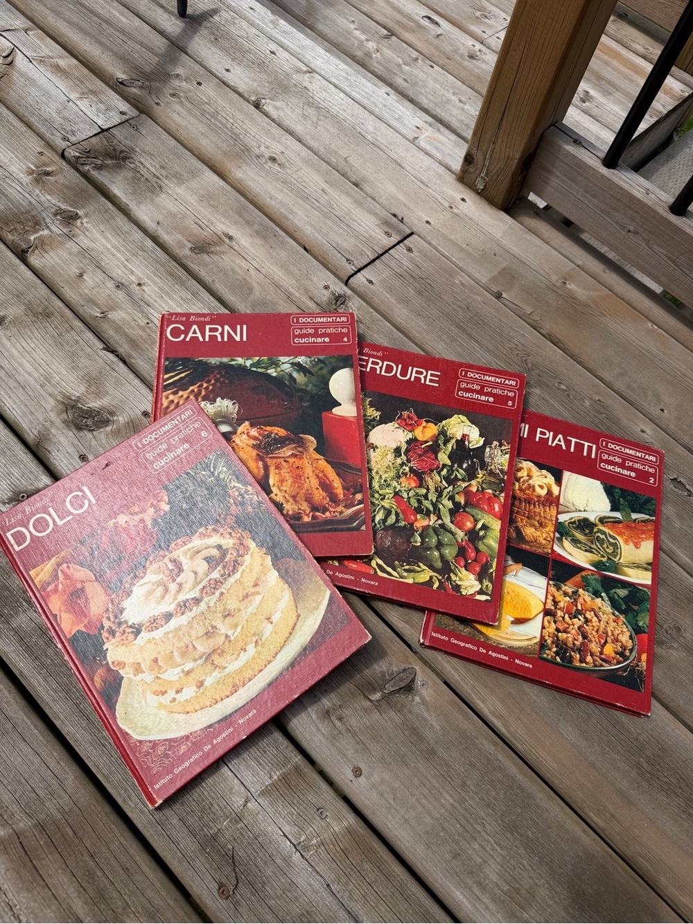 Vintage Italian Cookbook Set of 4 pcs 1970 Lisa Biondi De Agostini Hardcover